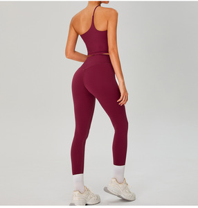 شعار مخصص للنساء صالة ألعاب رياضية عالية الخصر سروال رياضي حمالة صدر وسراويل رياضية مجموعة اليوغا النشطة - Product Image 4