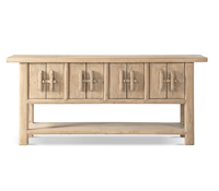 Table console créative en bois massif ancien récupéré, fabriquée à la main, écologique, style Wabi-Sabi, vente en gros directe d'usine chinoise