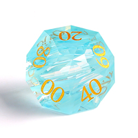 Ensemble de dés en verre cristal K9 multiformes bleu aurore, 7 pièces/ensemble, faits à la main, D6 D20 D12 D10 pour les jeux de table Dungeons & Dragons