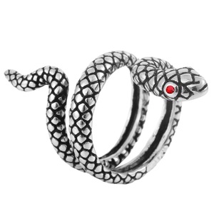 Anillo de Serpiente yunique, Color Oro y Acero, Engaste de Puntas, Joyería Unisex para Regalo, Diseño de Animal del Zodíaco - Product Image 5