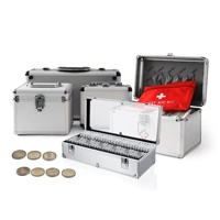 Boîte de rangement pour pièces de monnaie classées NGC PCGS, en aluminium, avec étui souple en EVA