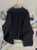 Pull-over femme personnalisé en coton tricoté à la machine, respirant, avec fermeture éclair, couleur unie, collection automne