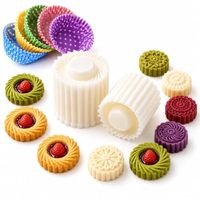 Presse à biscuits 2 en 1 à double embout avec motifs festonnés et spirales pour la préparation de biscuits fourrés, gâteaux de lune et autres pâtisseries
