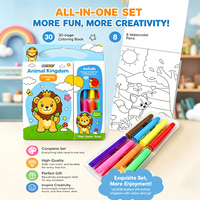Carnet de coloriage portable KEYBABY personnalisé, 4 styles, en papier réutilisable, imprimé offset, avec poignée, pour les 3 ans et plus