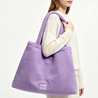Sac fourre-tout esthétique en polaire Teddy pour femme, cadeau de Noël confortable pour l'hiver, sac à bandoulière surdimensionné grande capacité avec fermeture magnétique