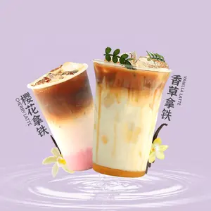 제조 업체 750ml 바닐라 맛 시럽 농축 설탕 시럽 커피 우유 차 가게 음료 보바 버블 차 성분