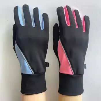 Sarung tangan Anti Slip Gel silikon, sarung tangan balap sepeda lari lapisan hangat termal musim dingin kualitas terbaik