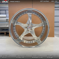 Jantes ZKR personnalisées PCD 2 pièces forgées, finition brossée chromée, 20, 22, 24, 26 pouces, 5x115, 5x120.7 pour Camaro, Chevelle SS, Nova, Impala