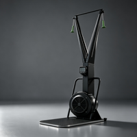 Máquina de Esquí Ergométrica Comercial con Resistencia al Aire, Entrenador de Esquí Nórdico, Equipo de Fitness Cardiovascular de Cuerpo Completo con Soporte de Suelo