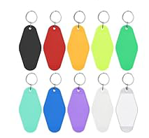 Custom Promotional Color Acrylic Material <b>Key</b> Tags Plastic Retro Vintage Motel Room <b>Blank</b> Hotel Keychain for Logo Printing - Product Image 5