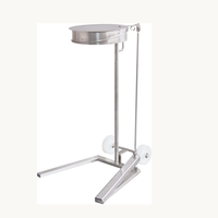 Support de sac poubelle mobile JH-Mech avec pédale 480x470x950mm, support de sac poubelle autoportant robuste avec couvercle