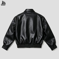 Veste de baseball en cuir de logo de broderie personnalisé de haute qualité veste de moto cool d'extérieur de rue vestes coupe-vent pour hommes
