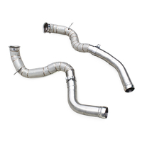 Collecteur d'échappement sport en acier inoxydable SS304 pour Mercedes E63 E63S AMG W213 4.0TT 2016-2023, à flux libre avec bouclier thermique