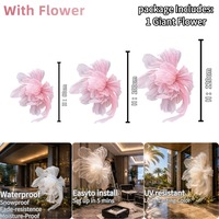 Bunga Organza Raksasa Buatan Tangan yang Menakjubkan, Latar Belakang Pernikahan yang Impian Dekorasi Bunga Kain 3D Besar untuk Latar Panggung Acara Pernikahan