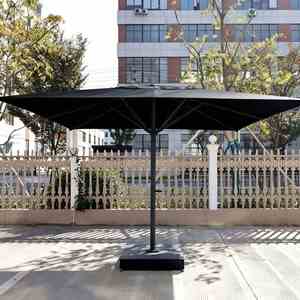 Parasols pliants commerciaux de grande taille pour l'extérieur, manivelle manuelle, cadre en aluminium, parasol pour hôtel et complexe hôtelier, anti-UV, 4*4M, parasols carrés - Product Image 1