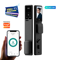 Serrure intelligente biométrique à empreintes digitales, étanche IP66, reconnaissance faciale, interphone vidéo, WiFi, application Tuya, serrure d'entrée