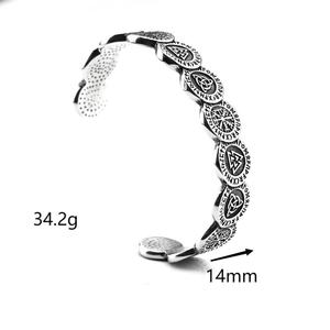 Pulsera de Acero Inoxidable Estilo Vikingo Nórdico con Runas de la Suerte, Diseño Moderno para Hombre, Chapado en Titanio, Joyería Zoryn Vintage - Product Image 5
