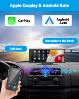 Podofo 10.26 "Portable CarPlay Écran Android Auto Voiture Stéréo Radio Caméra Arrière Moniteur Kits Dash Cam DVR BT Auto Electronics