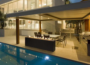 Brasero au propane en acier Corten moderne pour chauffage extérieur et terrasse - Product Image 4