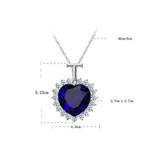 Collana con Pendente <span class=keywords><strong>Cuore</strong></span> <span class=keywords><strong>dell</strong></span>'<span class=keywords><strong>Oceano</strong></span> Titanic, Zaffiro Blu, Diamante <span class=keywords><strong>Cuore</strong></span>, Amore per Sempre, Regalo in Cristallo - Product Image 5
