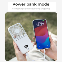 2025 nouveau 2500mAh USB Rechargeable Mobile refroidisseur Ventilateur portable cou ventilateur Portable pliable Mini ventilateur de poche avec miroir