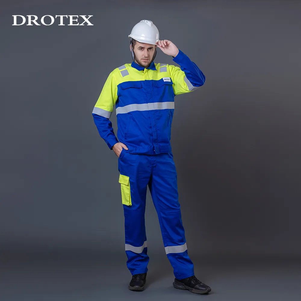 Wholesale Safety Clothing FR Hivis Reflective Electrician Mining Oil Gas Workwear Jacket Pants Work Clothes Suits For Safety
