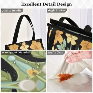 Aloha Hawaii Hibiscus Quilt Flower Adult Work School Thermal Insulated Custom Print Lunch Bags for Women - Product Image 3