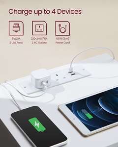 VASAGLE-Mesita <span class=keywords><strong>de</strong></span> noche moderna al por mayor, muebles <span class=keywords><strong>de</strong></span> dormitorio, mesita <span class=keywords><strong>de</strong></span> noche <span class=keywords><strong>de</strong></span> madera inteligente, Set <span class=keywords><strong>de</strong></span> 2 con estación <span class=keywords><strong>de</strong></span> carga <span class=keywords><strong>de</strong></span> enchufes - Product Image 6