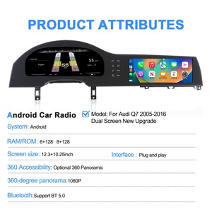 Lecteur DVD de voiture Navihua, écran LCD numérique, double écran, tableau de bord, navigation GPS, lecteur DVD de voiture, audio pour Audi Q7 2005-2016 - Product Image 3