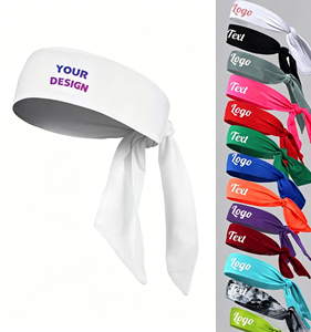 <span class=keywords><strong>Bandeau</strong></span> de sport BELLE WORLD personnalisé, couleur unie, large, antidérapant, en maille, à nouer, pour le tennis, le fitness et les sports - Product Image 1