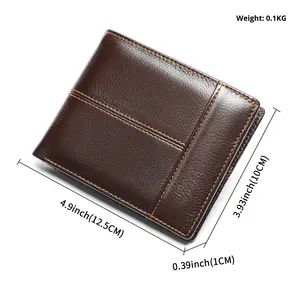Pour <span class=keywords><strong>Amazon</strong></span> hommes véritable première couche <span class=keywords><strong>cuir</strong></span> de vachette Vintage <span class=keywords><strong>pochette</strong></span> en <span class=keywords><strong>cuir</strong></span> antivol RFID porte-carte avec fermeture de couverture portefeuille court - Product Image 6
