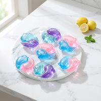 WELUCK Capsules de lessive écologiques colorées, parfum fruité floral, pour lavage à la main ou en machine, 50%-75% actifs