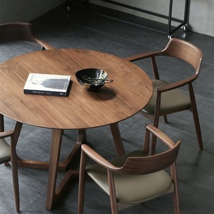 Mesa Redonda de Madera de Goma Minimalista PARA EL Hogar, Mesa de Comedor Redonda para Negocios, Ocio, Isla Ancha
