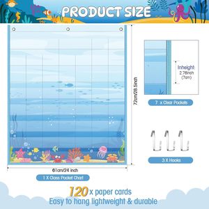 Juego de tableros de bolsillo con calendario para el aula, 120 tarjetas, clima, estaciones, festivales, educativo para la gestión del tiempo - Product Image 4