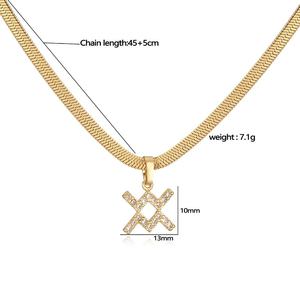 Venta al por mayor plana serpiente <span class=keywords><strong>hueso</strong></span> cadena collar astrología constelación horóscopo colgante 12 signo del zodiaco colgante collares - Product Image 5