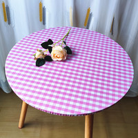 Nappe Ronde Ajustée en Vinyle avec Bord Élastique 100% Imperméable Facile à Nettoyer Nappe de Noël en PVC Décorative