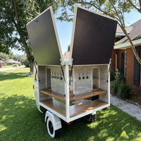 Tricycle électrique mobile multifonctionnel pour la vente de thé au lait, café, crème glacée, hot-dogs, frites, et autres plats rapides