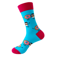 Chaussettes fantaisie pour hommes en coton peigné de haute qualité, personnalisables en usine, à motifs animaliers, résistantes au boulochage, pour le personnel d'atelier et la vente en gros