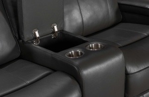 Canapé électrique moderne à double alimentation 3 + 2 inclinable avec prise pour lampe de lecture Console de théâtre et accoudoir de rangement pour la maison et le bureau - Product Image 5