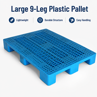 Plateau en plastique réticulé à neuf pieds, empilable, durable et renforcé, de qualité alimentaire, pour la manutention des matériaux