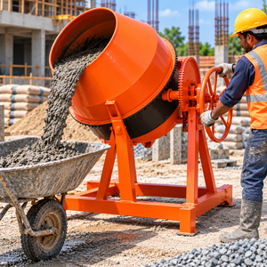 Mezcladora de Concreto Industrial con Estructura de Acero Resistente y Sistema de Inclinación Manual para Trabajos de Construcción - Product Image 5