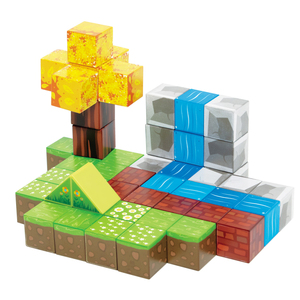 Juego de bloques magnéticos para construir minas imán mundo flor de cerezo, azulejos magnéticos bloques de construcción juguete para niños - Product Image 6