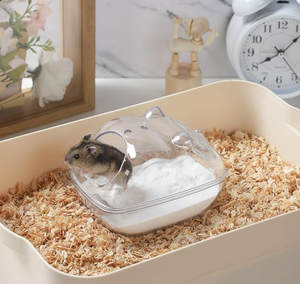 Baño para Hámster 2 en 1, Bañera Portátil de Plástico a Prueba de Salpicaduras y Polvo para Hámsteres Dorados, Artículos para Mascotas - Product Image 1