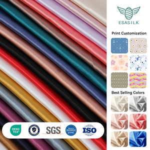Tissu satiné extensible en gros, 95% <span class=keywords><strong>soie</strong></span>, 5% élasthanne, vendu <span class=keywords><strong>au</strong></span> <span class=keywords><strong>mètre</strong></span>, 152 cm (60 pouces) de large, certifié OEKO-TEX, pour robes de luxe - Product Image 1