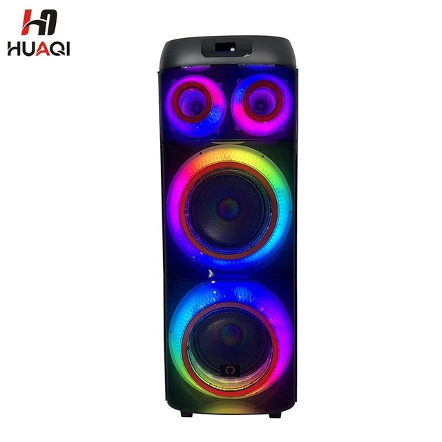 High Quality Dual 8-Inch Wooden Box 60W Battery Operated for V5.3 Karaoke Speaker Display Screen Wireless Audio RGB LED