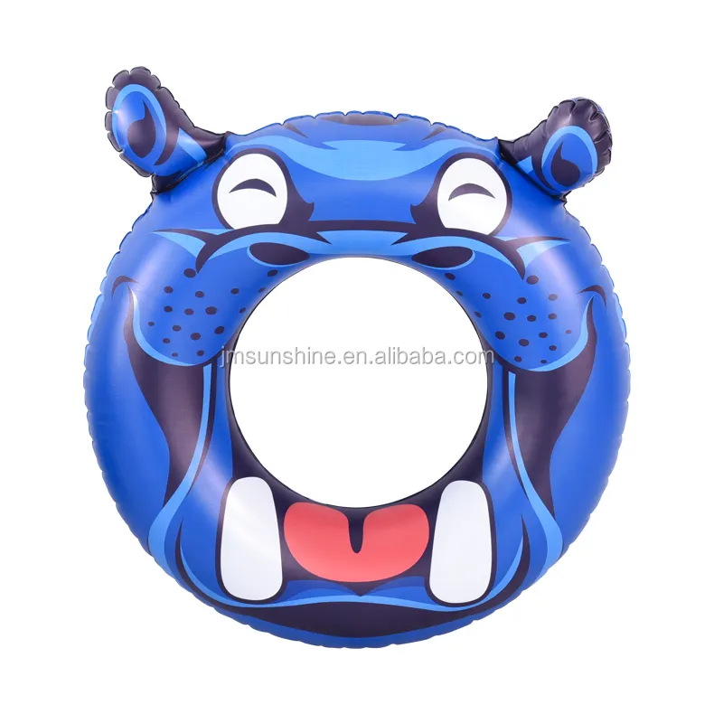 ISO9001 Factory vivident hippo 32.5" children inflatable swimming tube Beach adult pool floatie inflatable swim ring