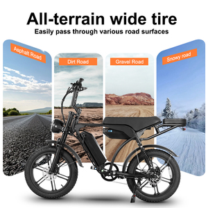 จักรยานไฟฟ้า AU Warehouse QMWHEEL V29 รุ่นแบตเตอรี่คู่ Dirt FatBike V20 สำหรับการเดินทางบนภูเขา หิมะ และถนนทั่วไป V20 / V29 จักรยาน AU War - Product Image 5