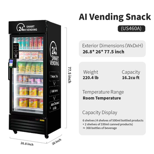 Mesin Vending Pintar AI Mini HAHA Vending 360 Stok Lokal AS 4G WiFi SDK untuk Kantor Sekolah Camilan Minuman - Product Image 3