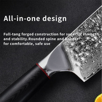 Ensemble de couteaux de chef japonais de luxe de haute qualité, 3 pièces, acier Damas forgé à 67 couches, tranchant comme un rasoir, fabrication artisanale, design moderne, G10