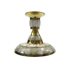 เชิงเทียนทองเหลืองประดับมุกมีขนาดเล็ก - Product Image 1